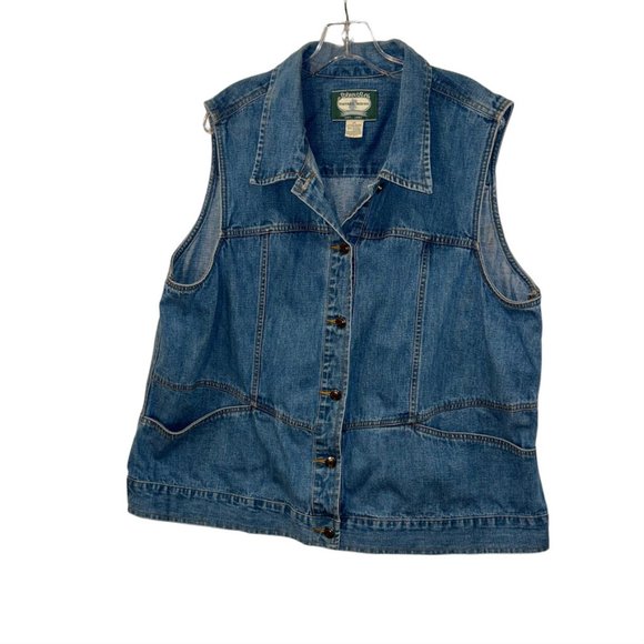 St. John's Bay Jackets & Blazers - St. John's Bay Vintage indigo classic chambray DENIM JEANvest 2X lagenlo…
